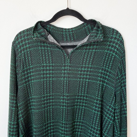 John Mark Green Tartan Plaid Mock Neck Knit Swing Tunic Top Womens Large - Picture 4 of 9